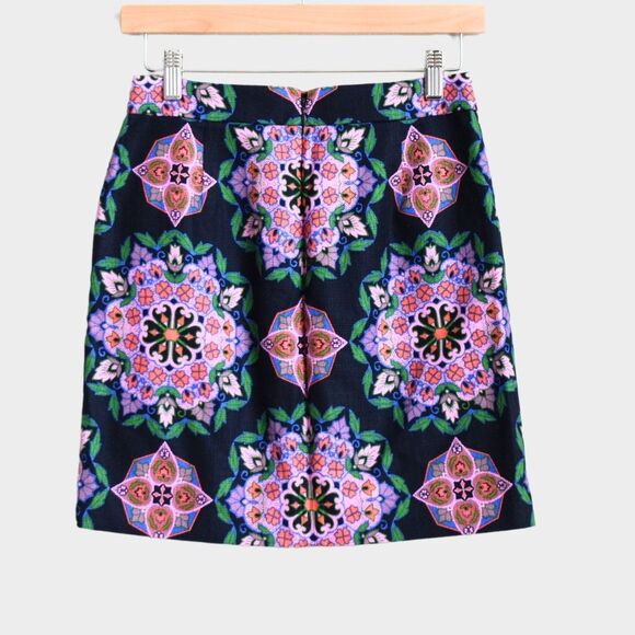 J.CREW Women's Mandala Print Mini Skirt Size 00 - Picture 2 of 7